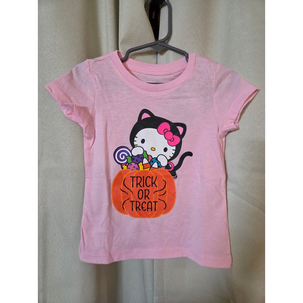 Hello Kitty Sanrio Toddler Girls Halloween Trick or Treat Pink T-Shirt 3T NWT